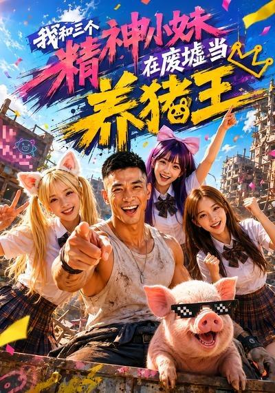 我和三个精神小妹在废墟当养猪王